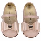 حذاء مطرز باللون البيج للبنات, 1, hi-res