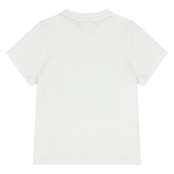 Younger Boys White Building Logo T-Shirt