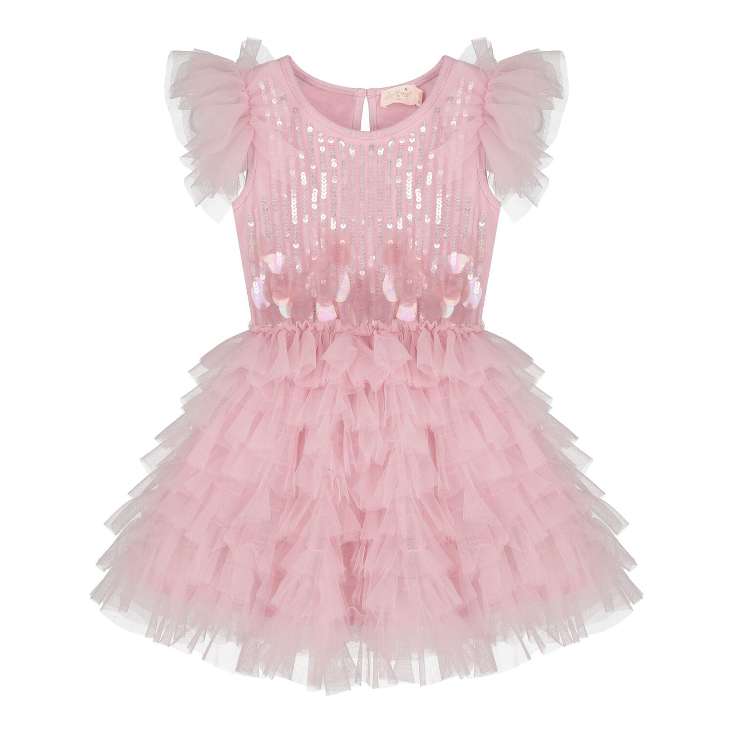 Baby Girls Pink Embellished Tulle Dress Set, 1, hi-res