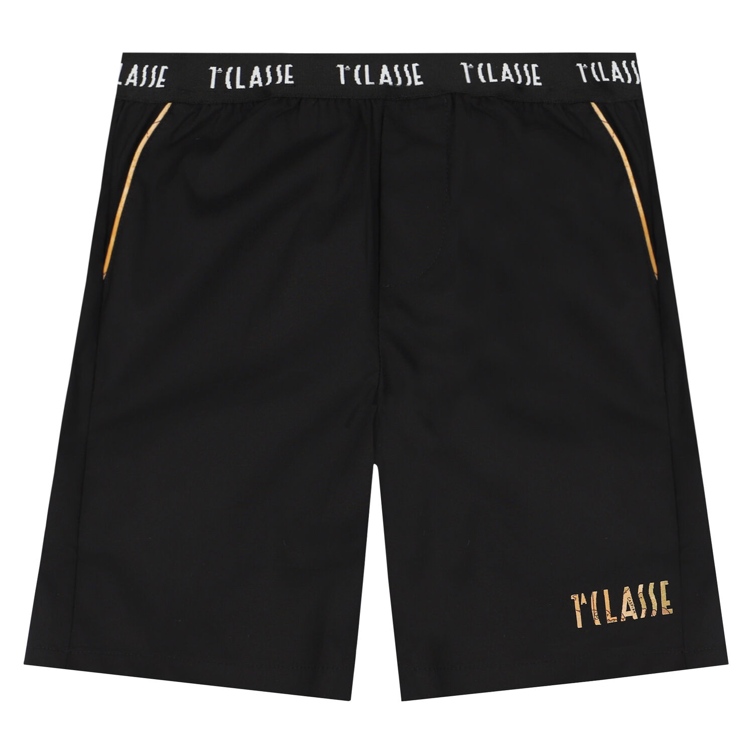 Boys Black Logo Shorts, 1, hi-res