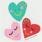 توب بنات بأكمام بطبعة قلوب باللون الابيض, 1, hi-res