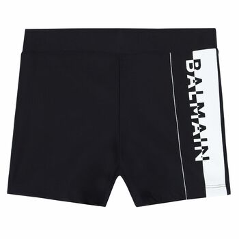 Black & White Logo Swim Shorts