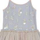 Girls Blue & Beige Embellished Dress, 1, hi-res