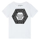 تيشيرت بالشعار باللون الأبيض والأسود, 1, hi-res