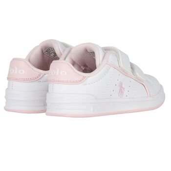 Younger Girls White Logo Trainers
