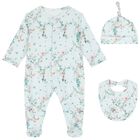 Baby Girls Mint Floral Babygrow Set, 1, hi-res