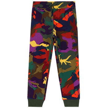 Boys Multi-Colored Camouflaged Logo Joggers