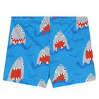 Younger Boys Blue Shark Swim Shorts, 1, hi-res