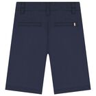 Boys Navy Blue Chino Shorts, 3, hi-res