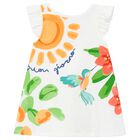 فستان للبنات مكشكش باللون الابيض, 3, hi-res