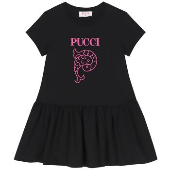 Girls Black Logo Dress