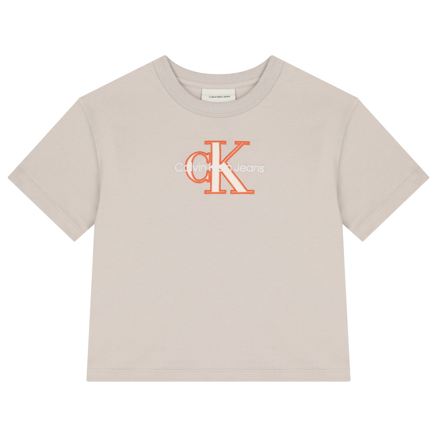 تيشيرت أولاد بالشعار باللون البيج, 2, hi-res image number null