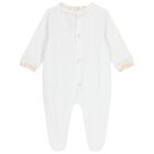 طقم هدايا ملابس اطفال بنقشة خريطة جغرافية باللونين الابيض و البيج, 1, hi-res