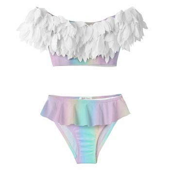 Girls Pink Rainbow Petal Bikini