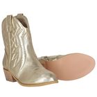 Girls Metallic Gold Boots, 1, hi-res