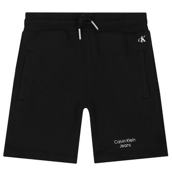 Boys Black Logo Shorts