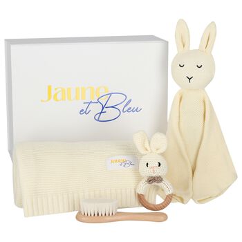 Ivory Baby Blanket & Bunny Comforter Gift Set 