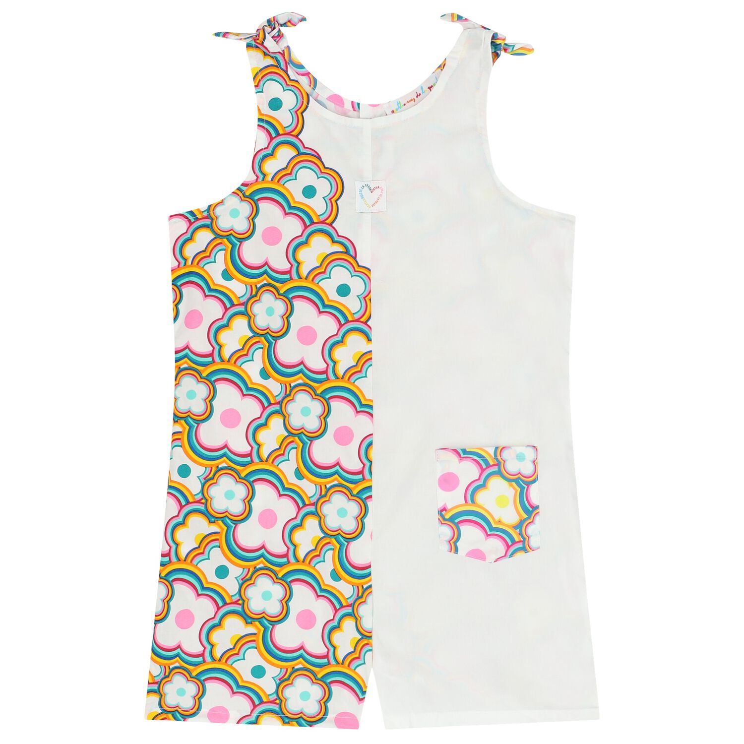 بلاي سوت بنات بطبعة الزهور باللون الأبيض, 1, hi-res image number null