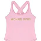 مايوه بنات بالشعار باللون الزهري, 1, hi-res