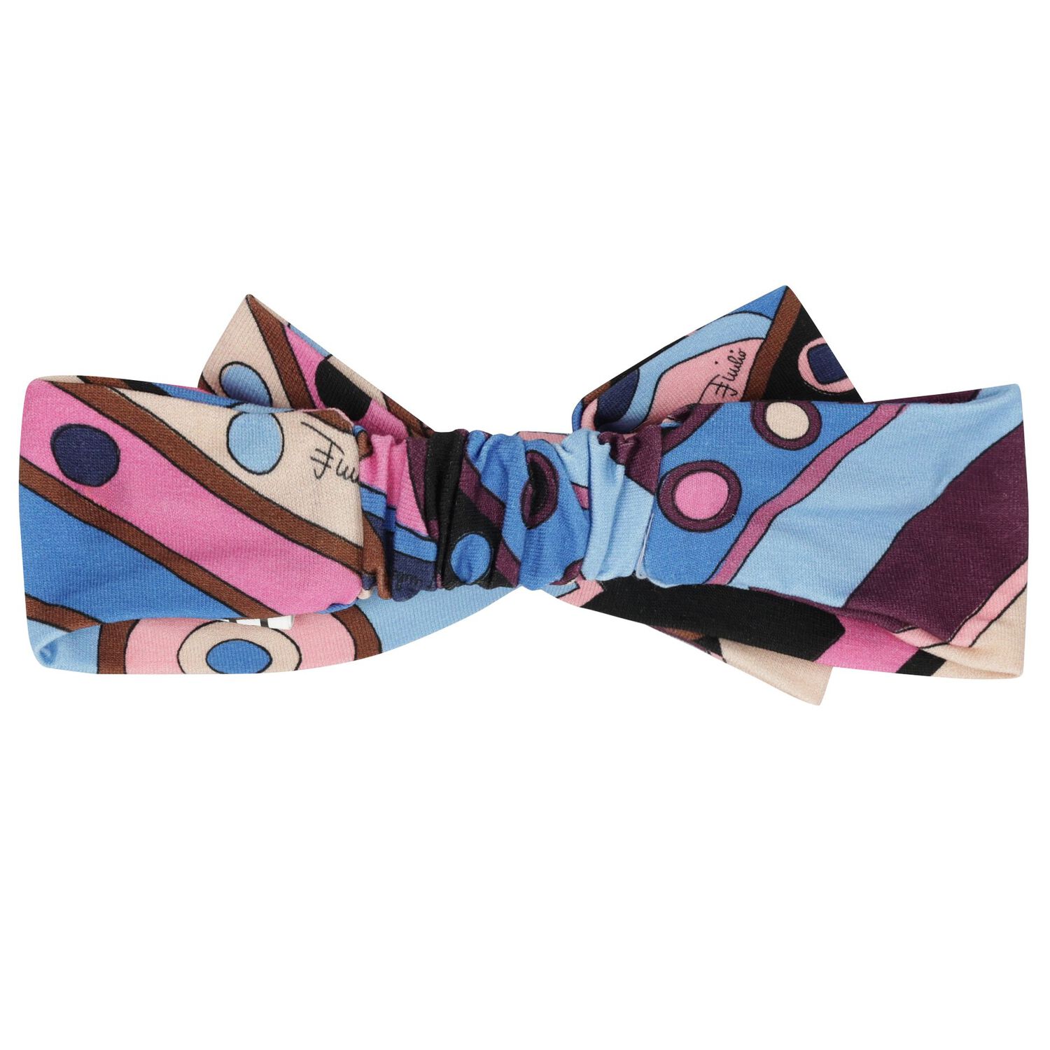 Baby Girls Pink & Blue Vivara Bow Headband, 1, hi-res
