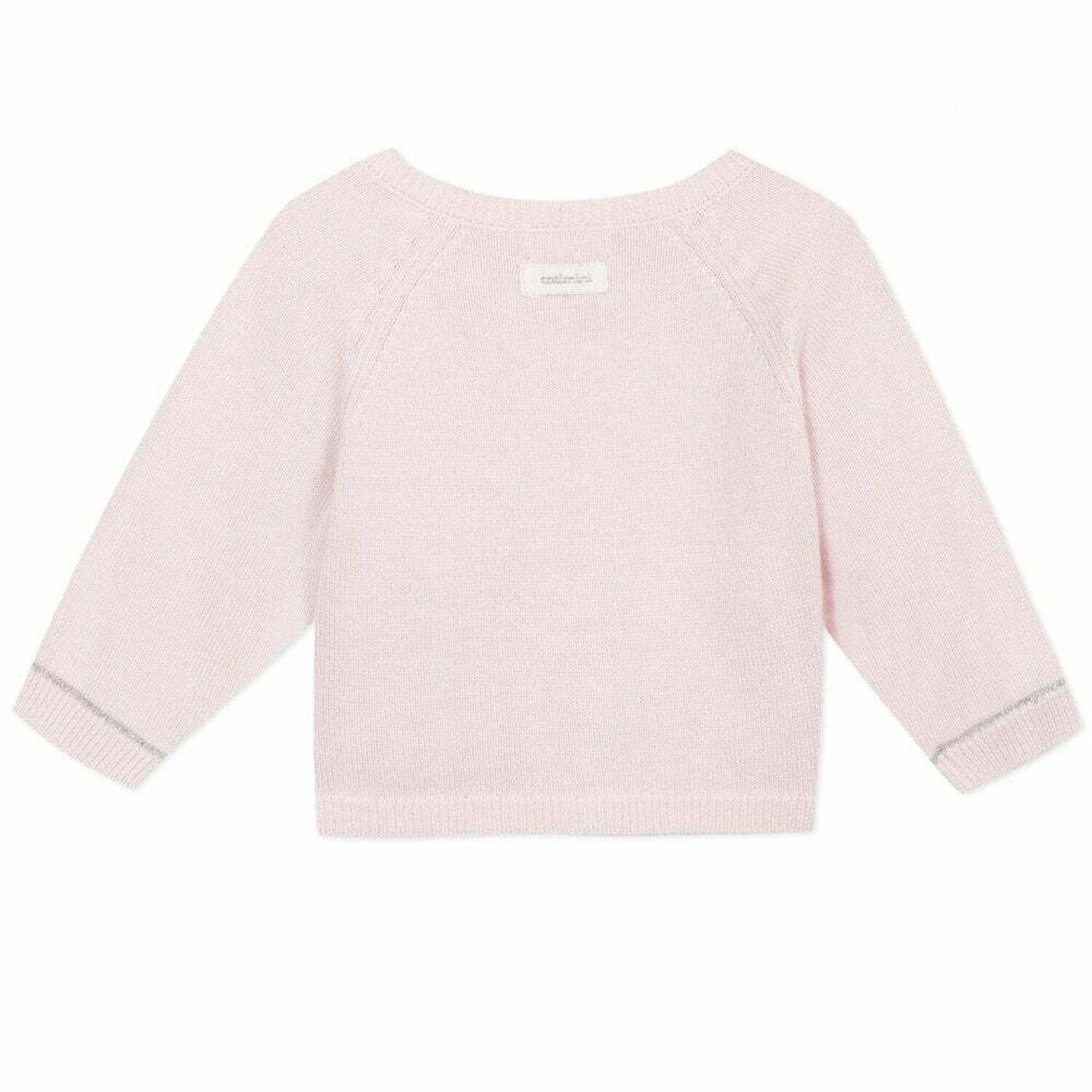 Baby Girls Pale Pink Cardigan, 1, hi-res