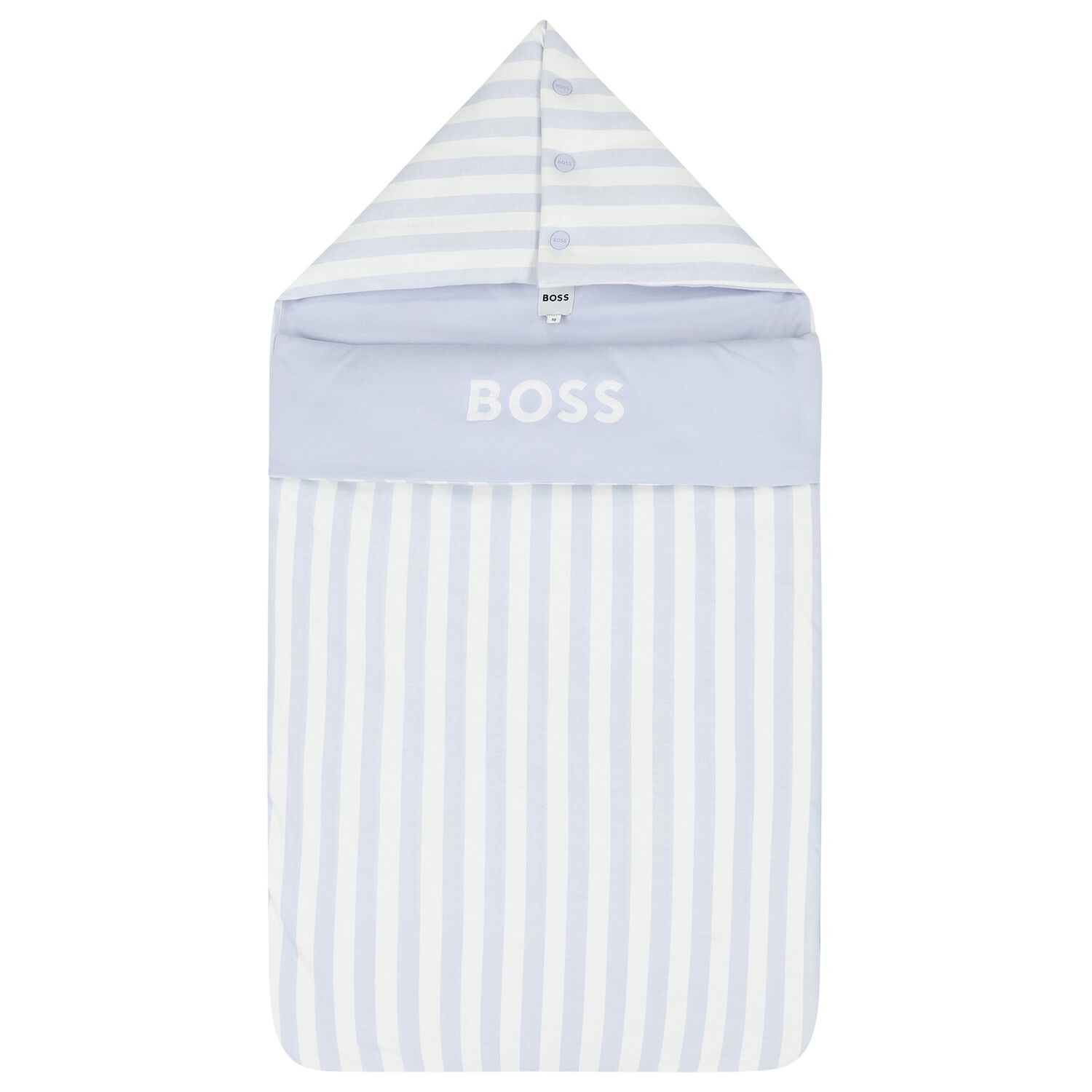 Baby Boys White & Blue Striped Logo Nest, 2, hi-res