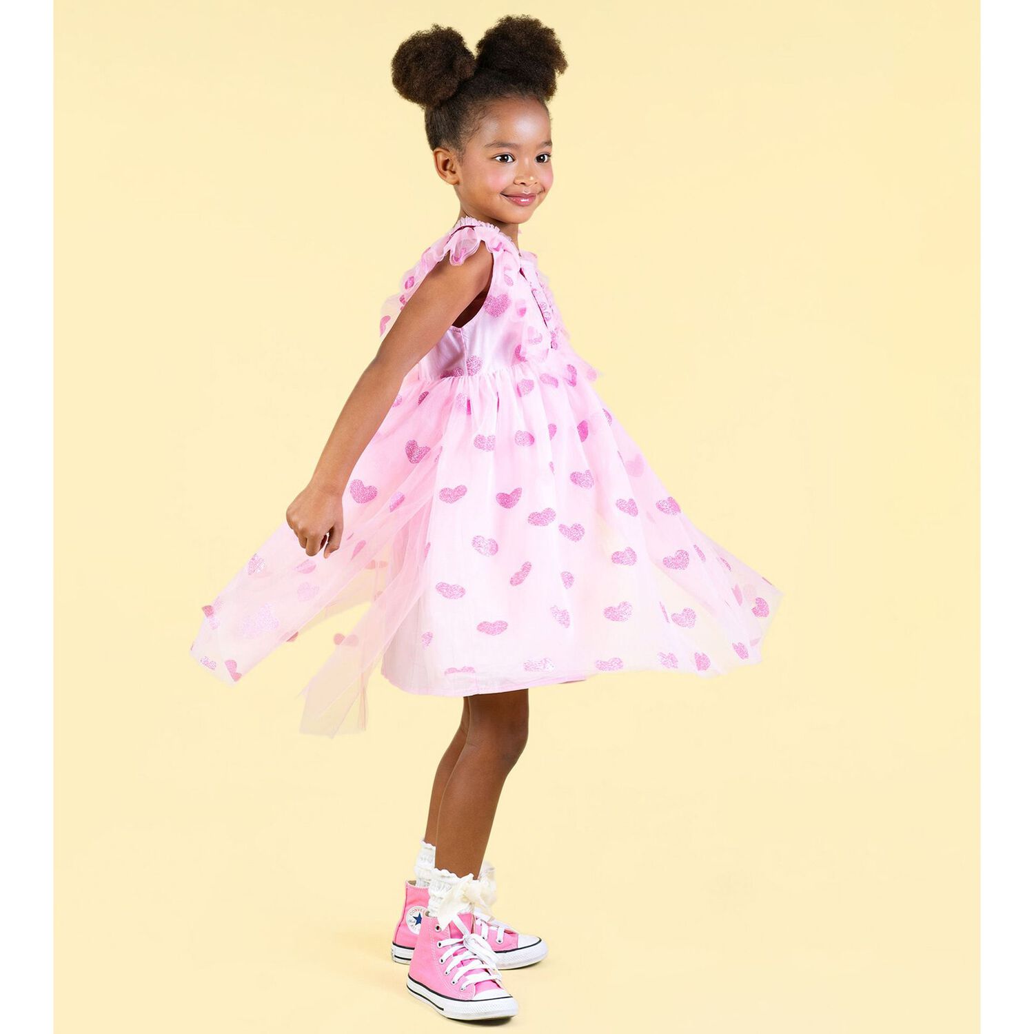 Girls Pink Tulle Dress, 3, hi-res image number null