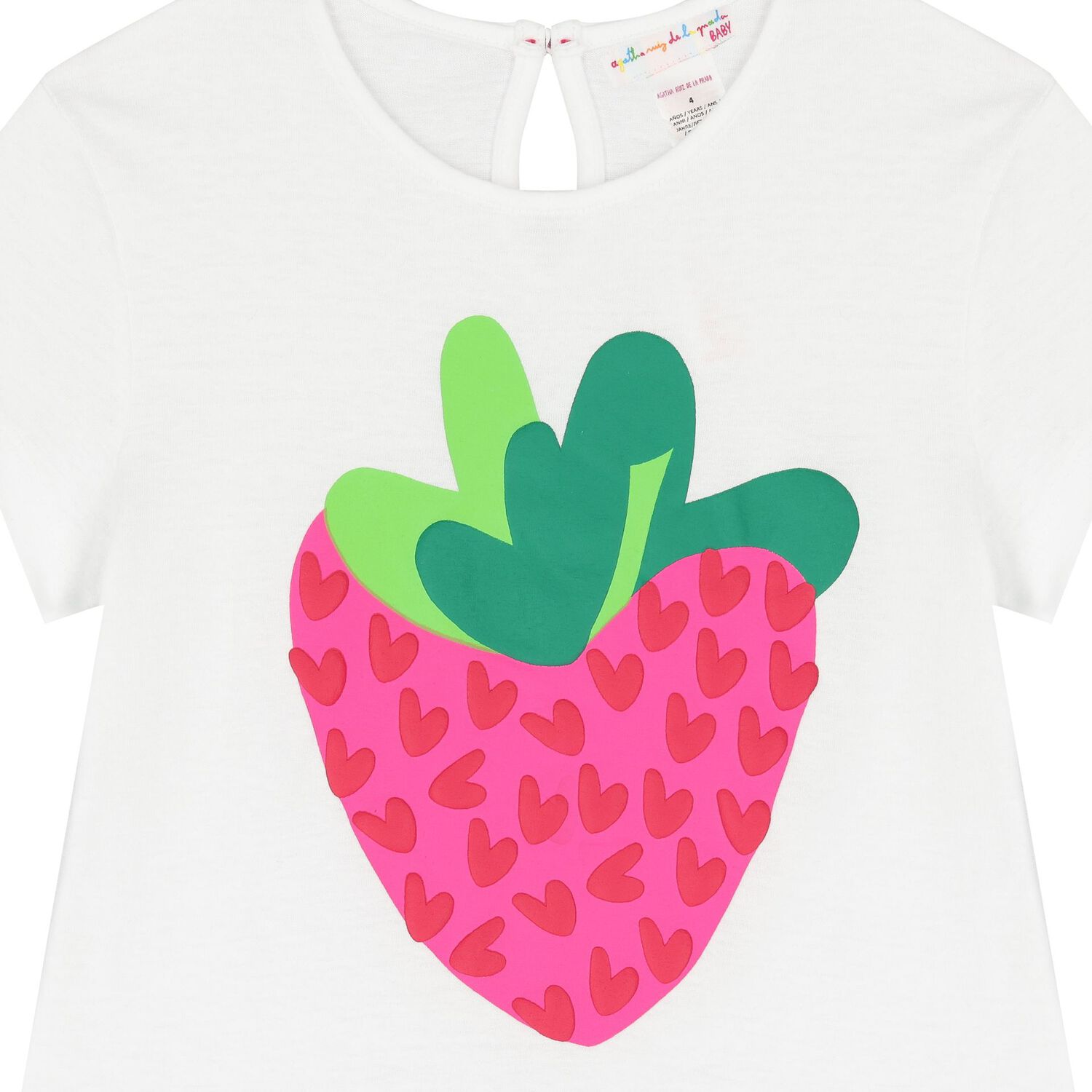 طقم ليجينز بنات بطبعه الفراوله باللون الابيض والوردى, 1, hi-res image number null