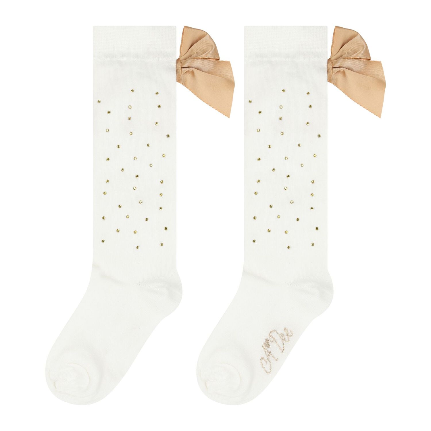 Girls White Diamante Socks, 1, hi-res