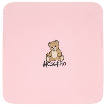 Baby Girls Pink Teddy Bear Logo Blanket