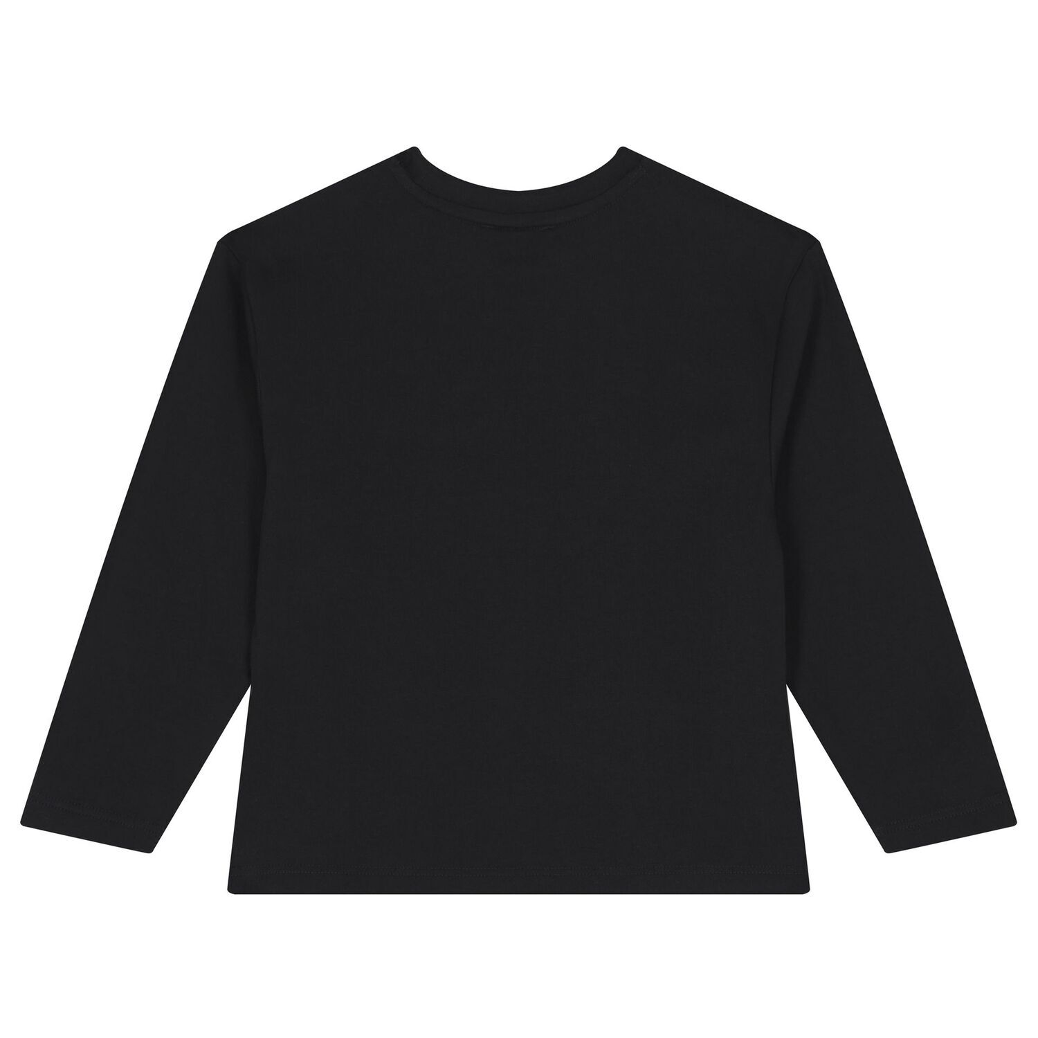 Boys Black Logo Long Sleeve Top, 1, hi-res