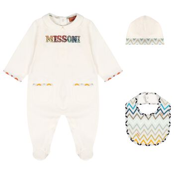 Ivory Logo Zig Zag Babygrow Gift Set
