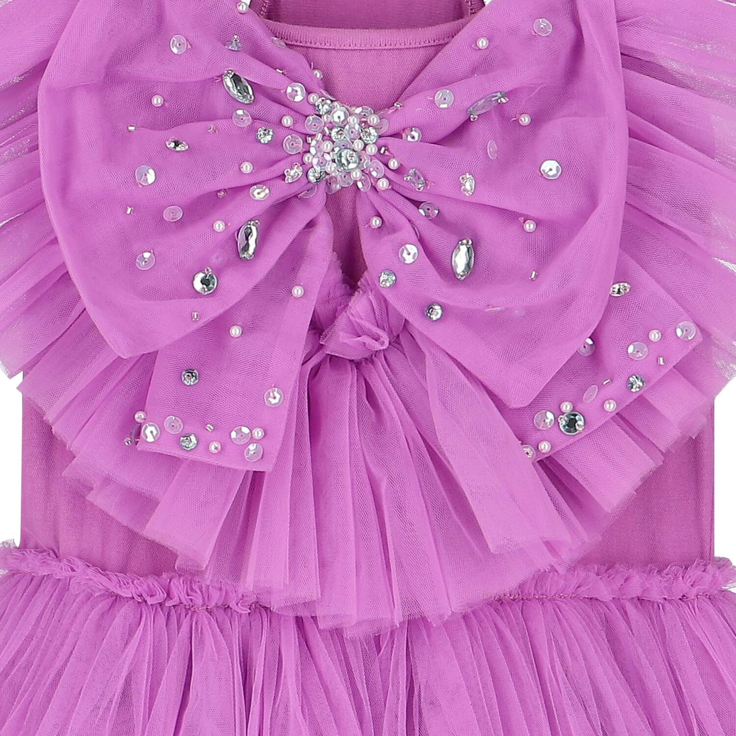 Girls Violet Embellished Tulle Dress, 1, hi-res image number null