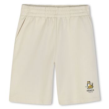 Boys Ivory Tiger Logo Shorts