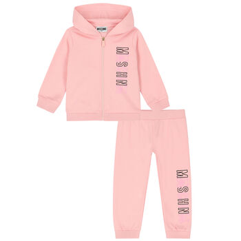 Younger Girls Pink Logo Tracksuit