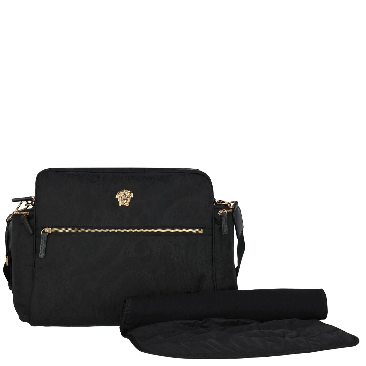 Black Medusa Logo Baby Changing Bag, 1, hi-res