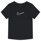 Girls Black Logo T-Shirt, 1, hi-res