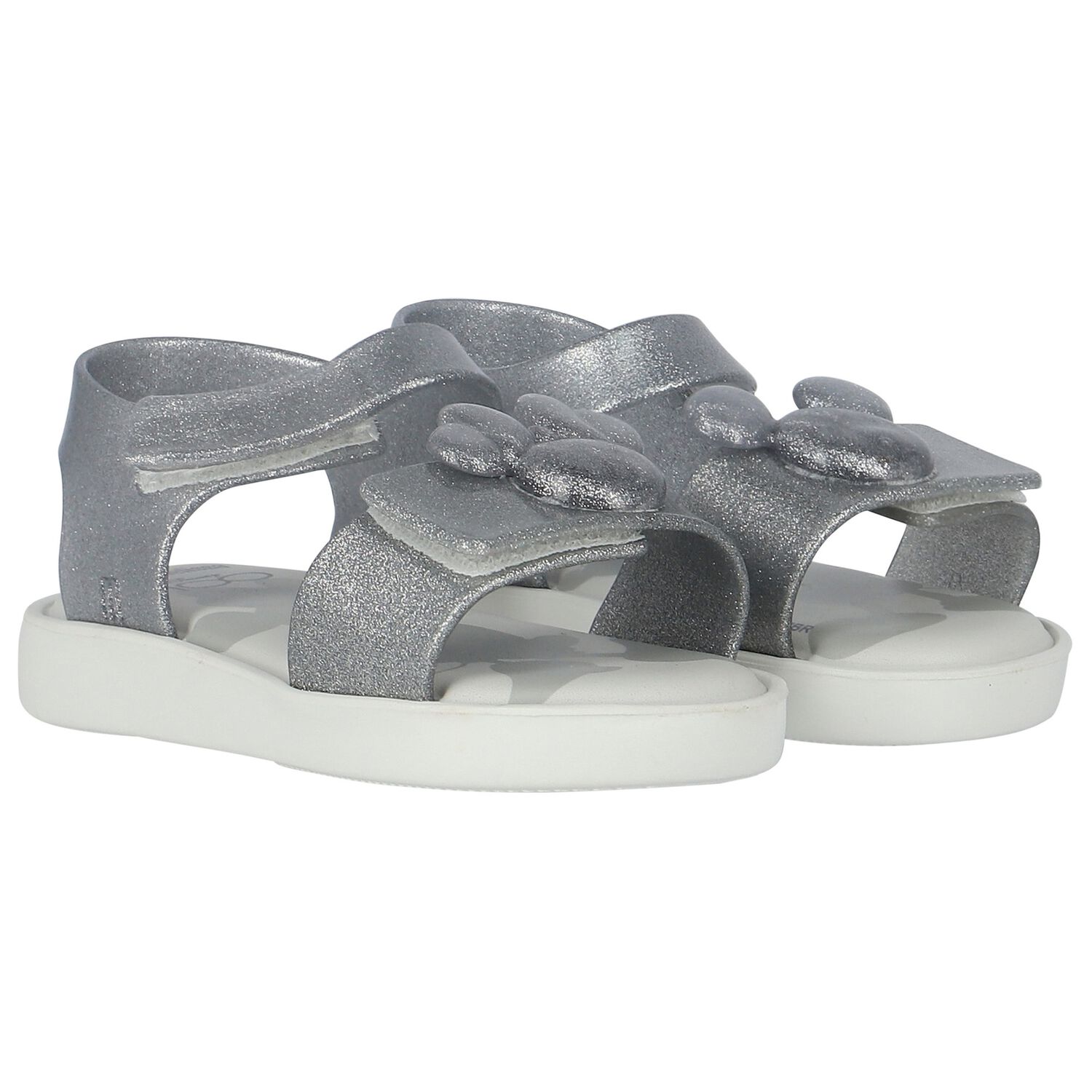 Younger Girls Ivory & Silver Disney Sandals, 2, hi-res image number null