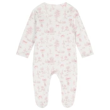 Baby Girls White & Pink Swan Babygrow