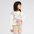 Girls Ivory & Gold Festive Christmas Tree Jumper, 1, hi-res