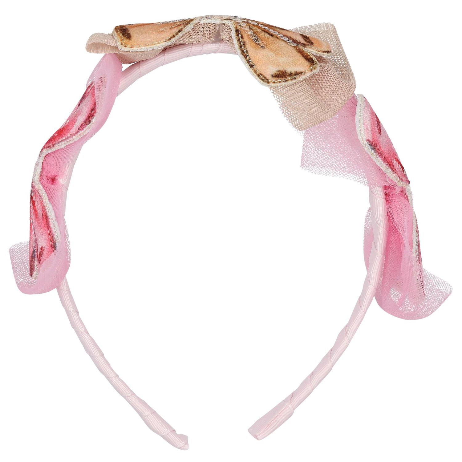 Girls Pink Bow Headband, 1, hi-res