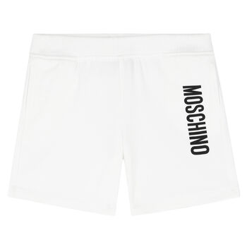 White Logo Shorts