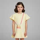 Girls Yellow Logo Bag Dress, 1, hi-res
