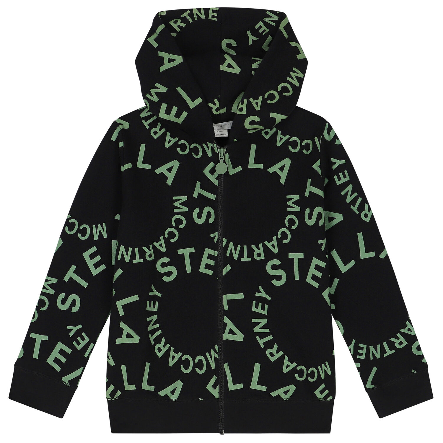 Boys Black Logo Hooded Zip Up Top, 1, hi-res image number null