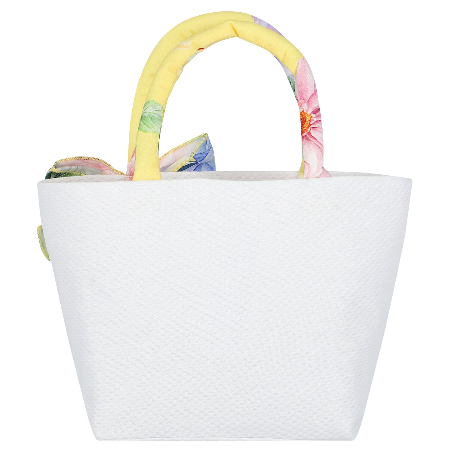 Girls White & Yellow Floral Handbag, 1, hi-res
