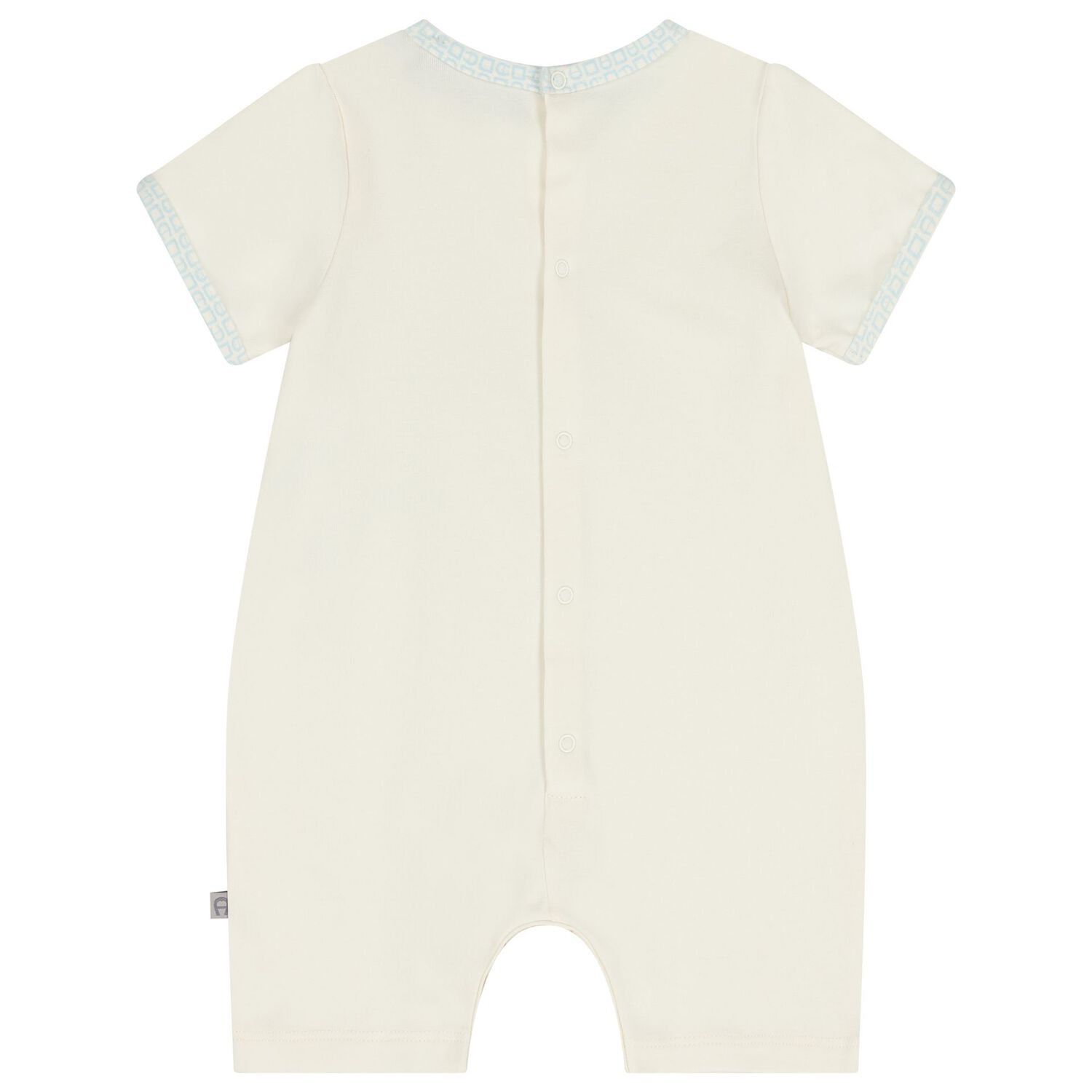 Baby Boys Ivory Teddy Bear Logo Romper, 2, hi-res