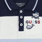 Baby Boys Navy Blue, White & Blue Polo Romper, 1, hi-res