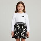 Younger Girls White & Black Choupette Dress , 1, hi-res