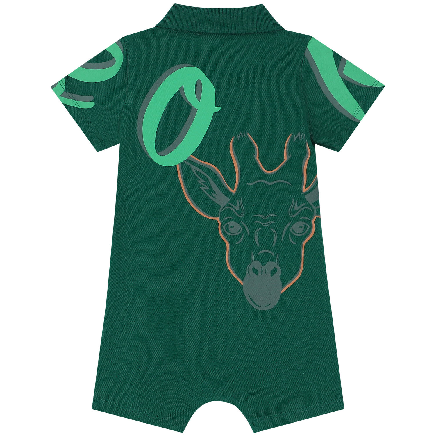 Baby Boys Green Logo Polo Romper, 1, hi-res