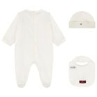 Ivory & Gold Logo Babygrow Gift Set , 1, hi-res